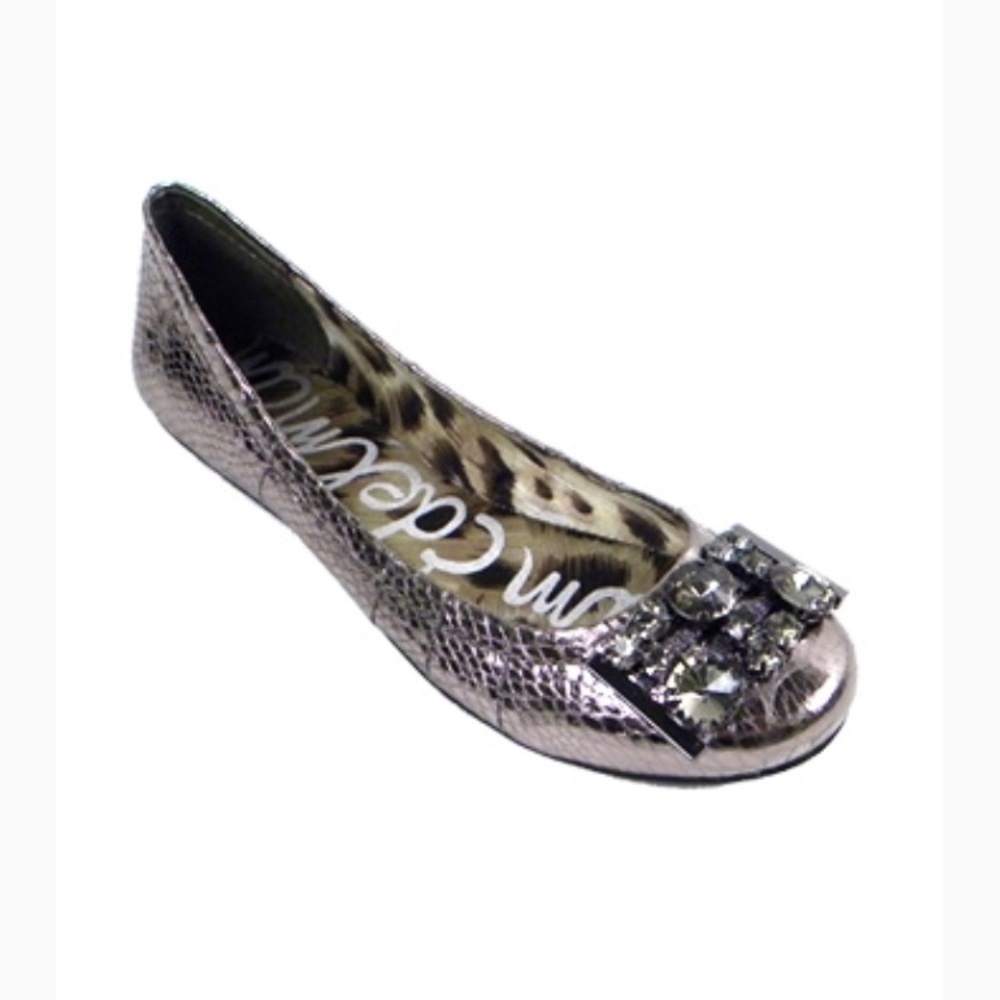 Sam Edelman Jeweled Toe Gunmetal Flat